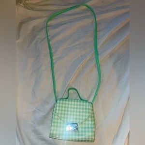 Checkered, green vintage handbag in great condition